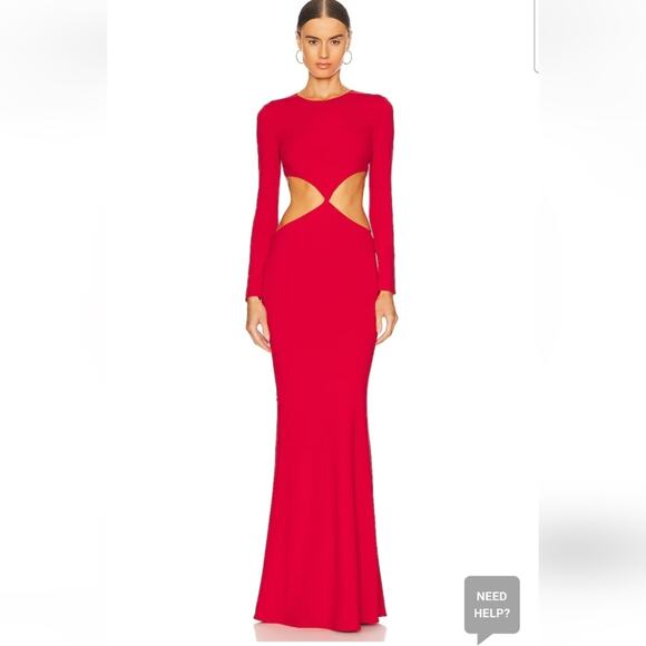 Retrofete Dresses & Skirts - Retrofete Miley Dress Red Maxi Cutout Long Sleeve Size XL NWT Long Sleeve